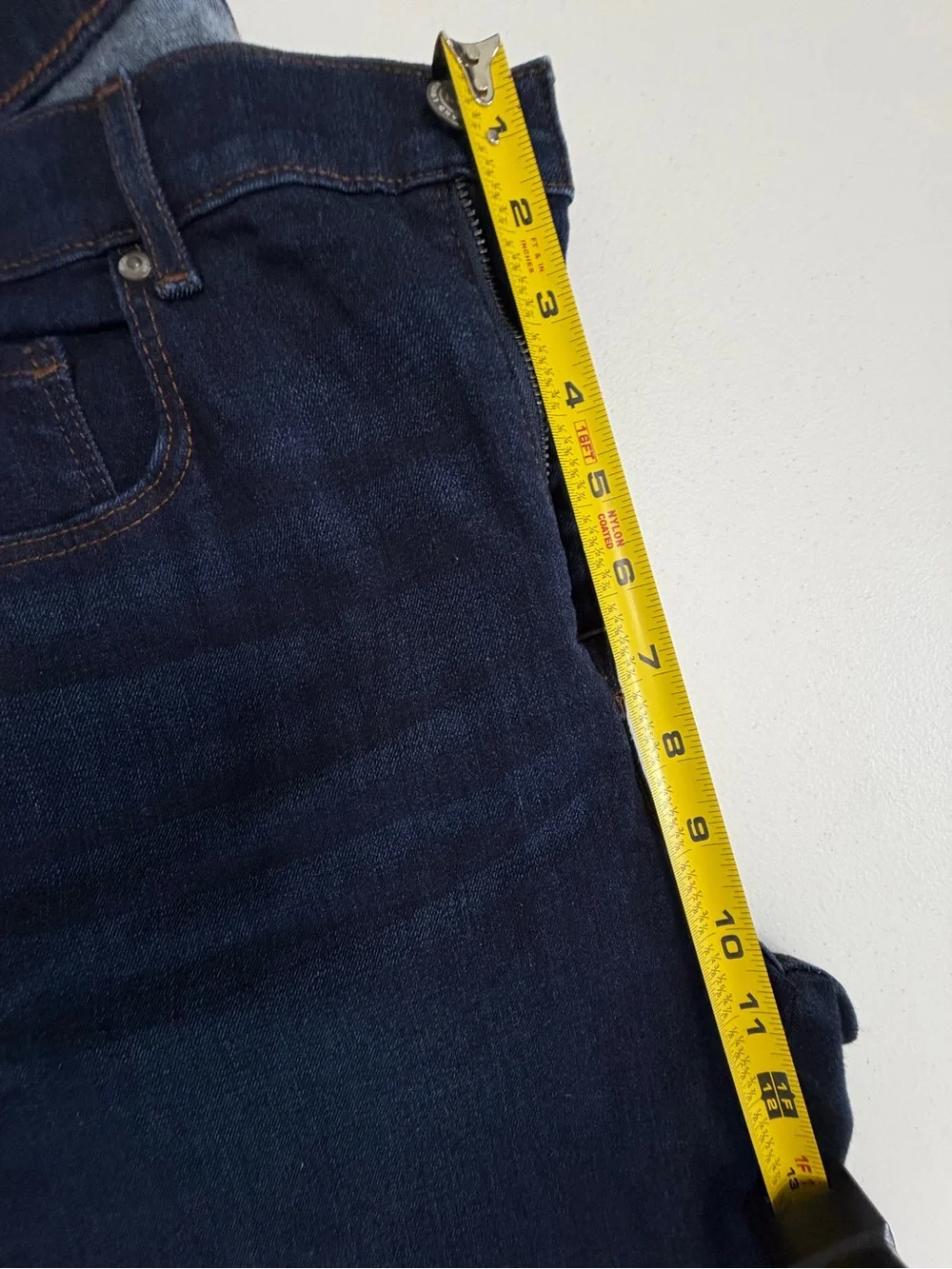 LOFT Made & Loved Dark Wash Skinny Jeans High Rise Faux Tortoise Button Hem
